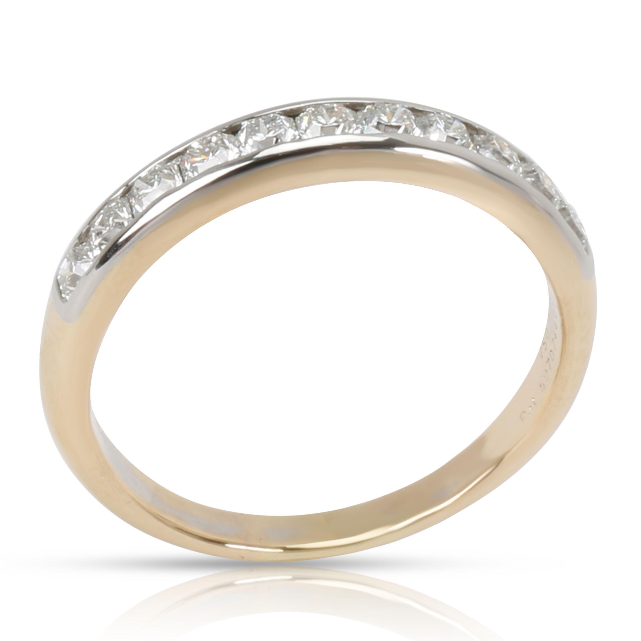 Tiffany & Co. Lucida Diamond Wedding Band in 18K Gold and Platinum '0.55 Carat' In Excellent Condition In New York, NY