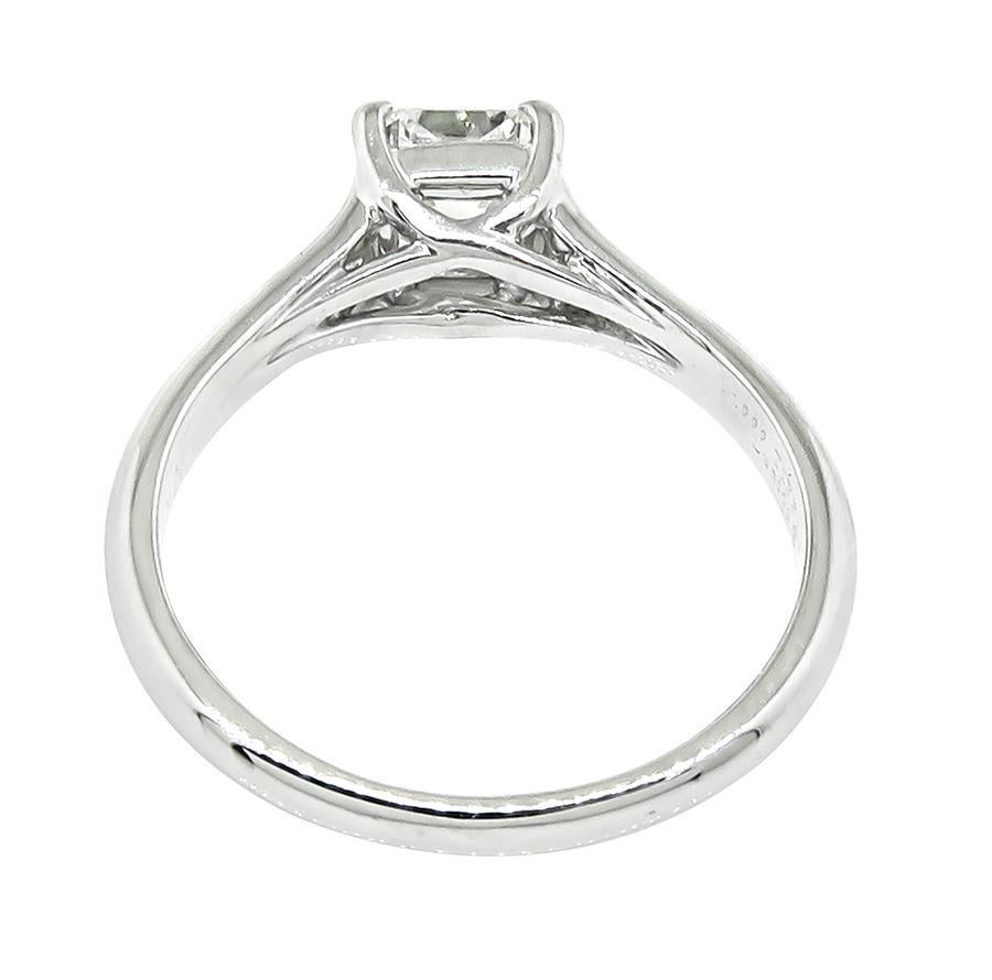 Taille radiant Tiffany & Co Lucida, bague de fiançailles solitaire avec diamant certifié GIA de 1,08 carat en vente