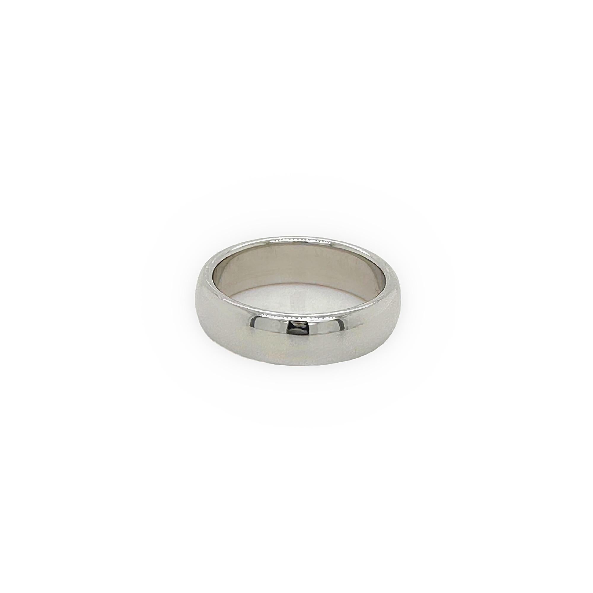 Tiffany & Co. Lucida Platinum 6 MM Band Ring For Sale 1