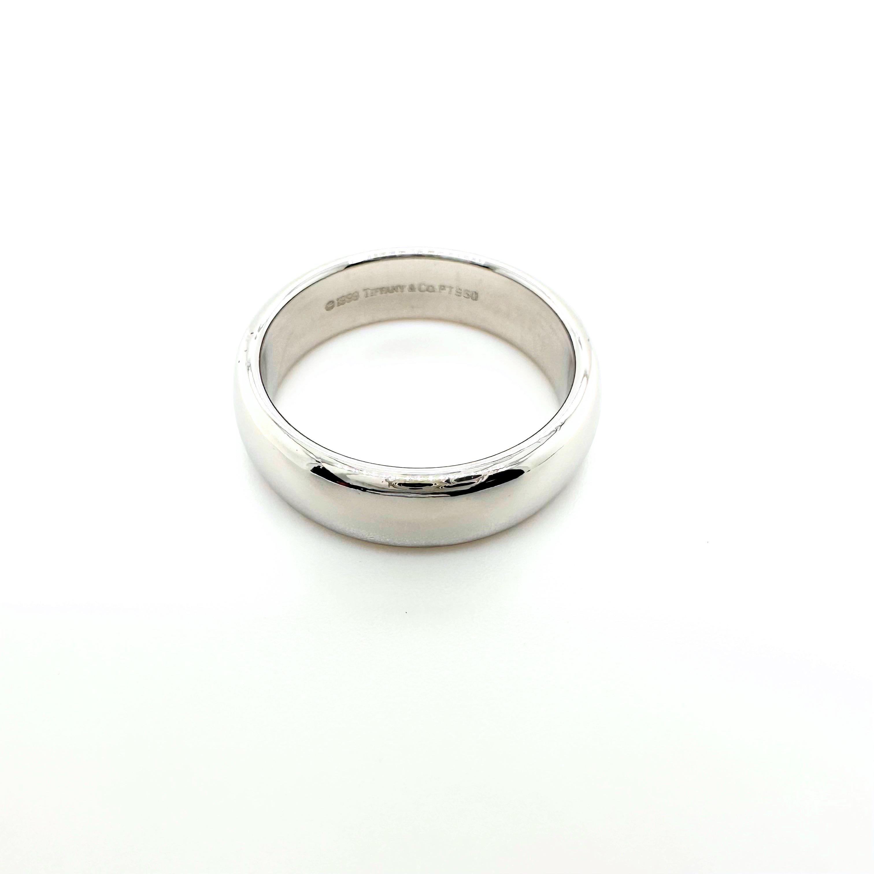 Tiffany & Co. Lucida Platinum 6 MM Band Ring For Sale 2