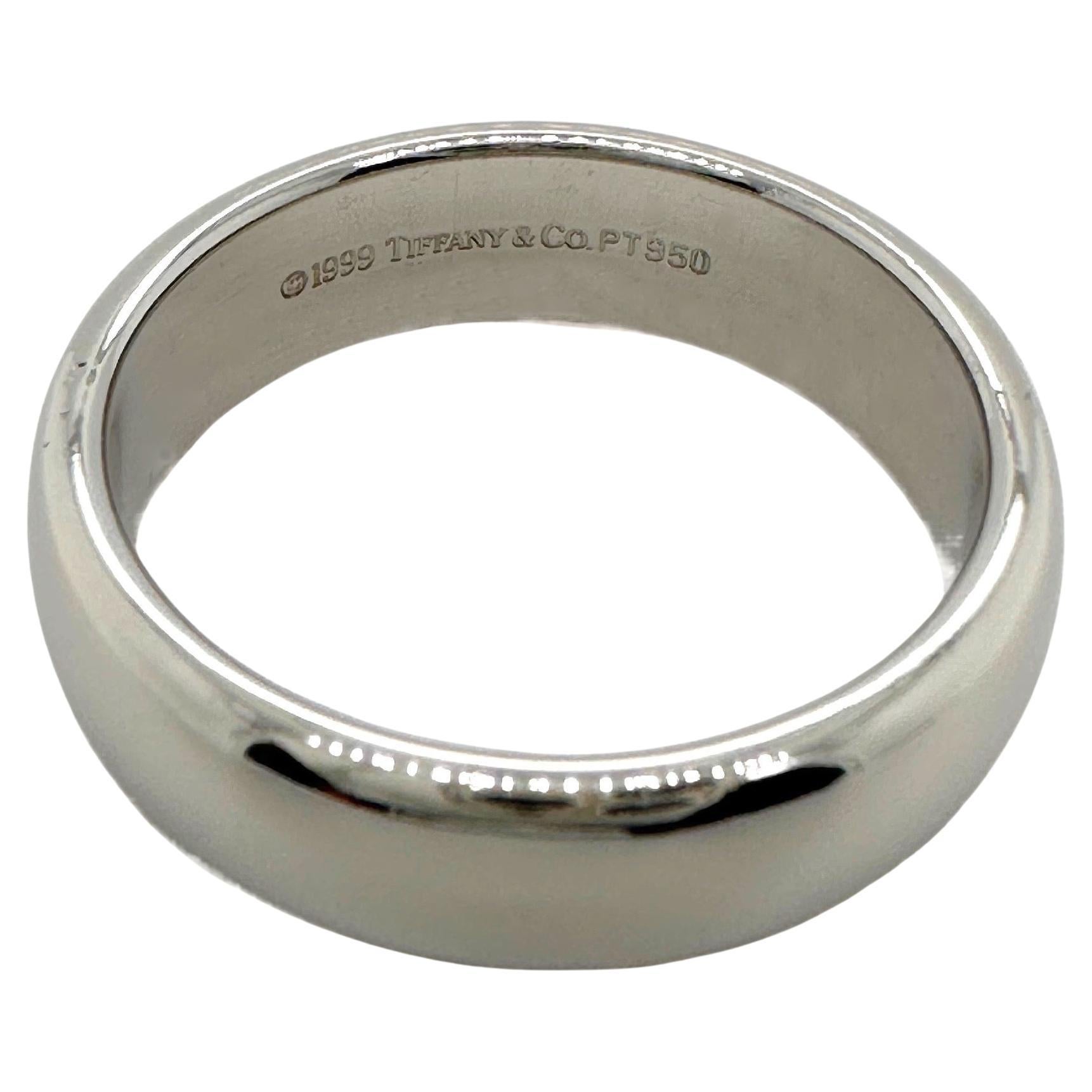 Tiffany & Co. Bague à anneau en platine Lucida 6 mm