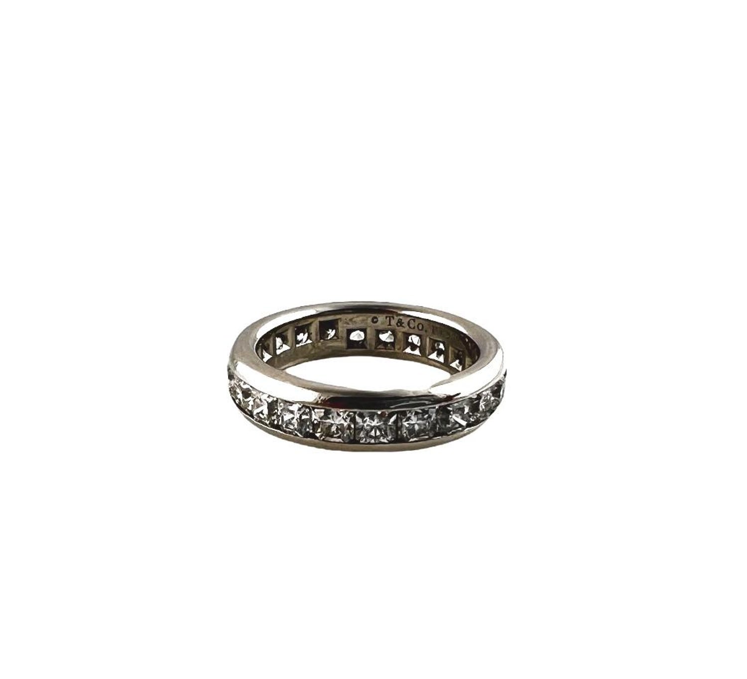 Tiffany and Co. Lucida Platinum Asscher Cut Diamond Eternity Band 2.85cts  6.25 at 1stDibs