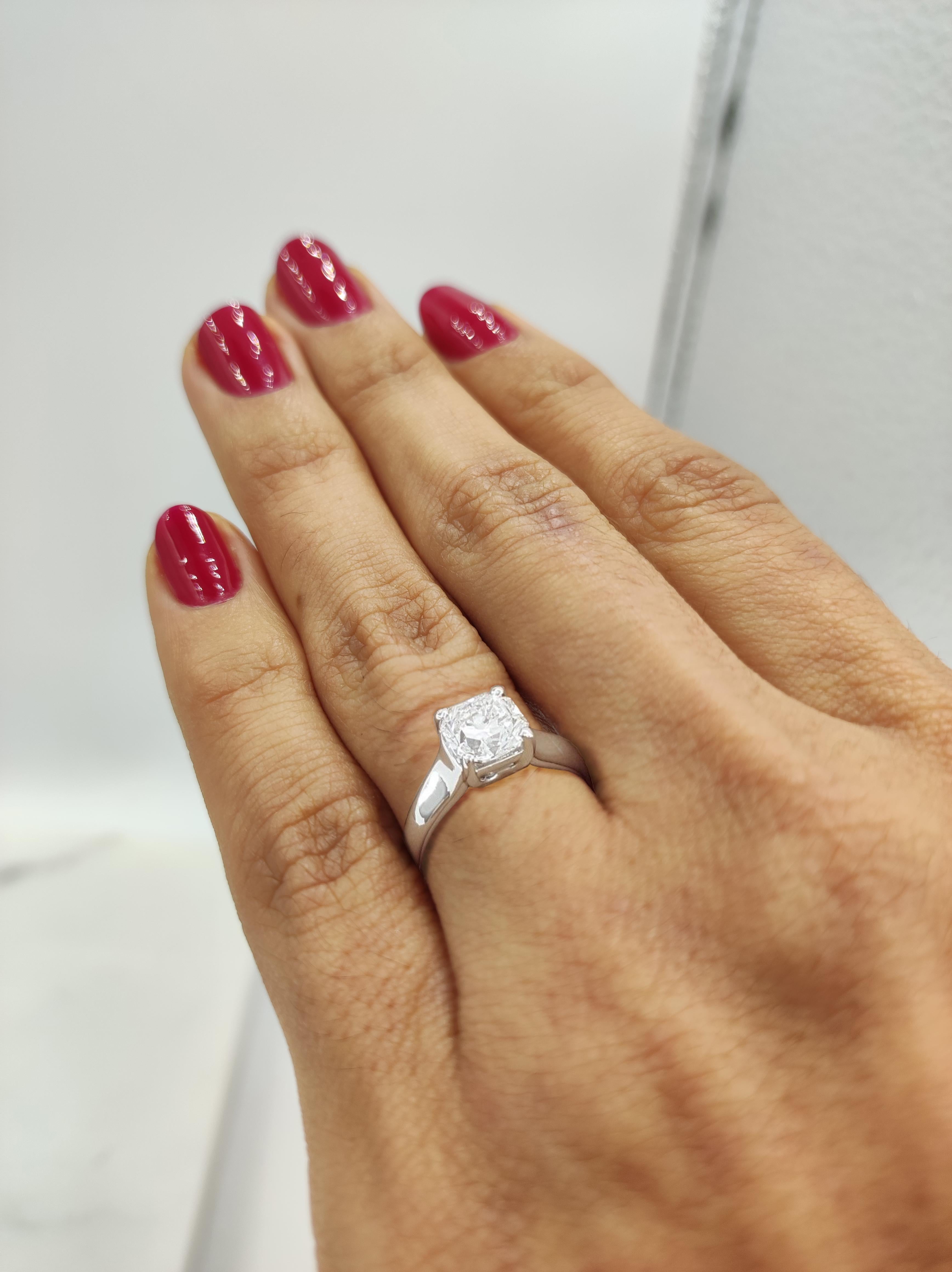 Radiant Cut Tiffany & Co. Lucida Platinum Diamond Ring For Sale