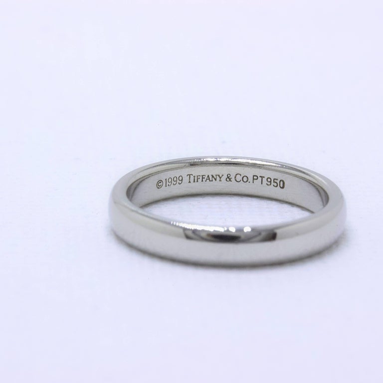 Tiffany and Co. Lucida Platinum Wedding Band Ring 3 mm For Sale at