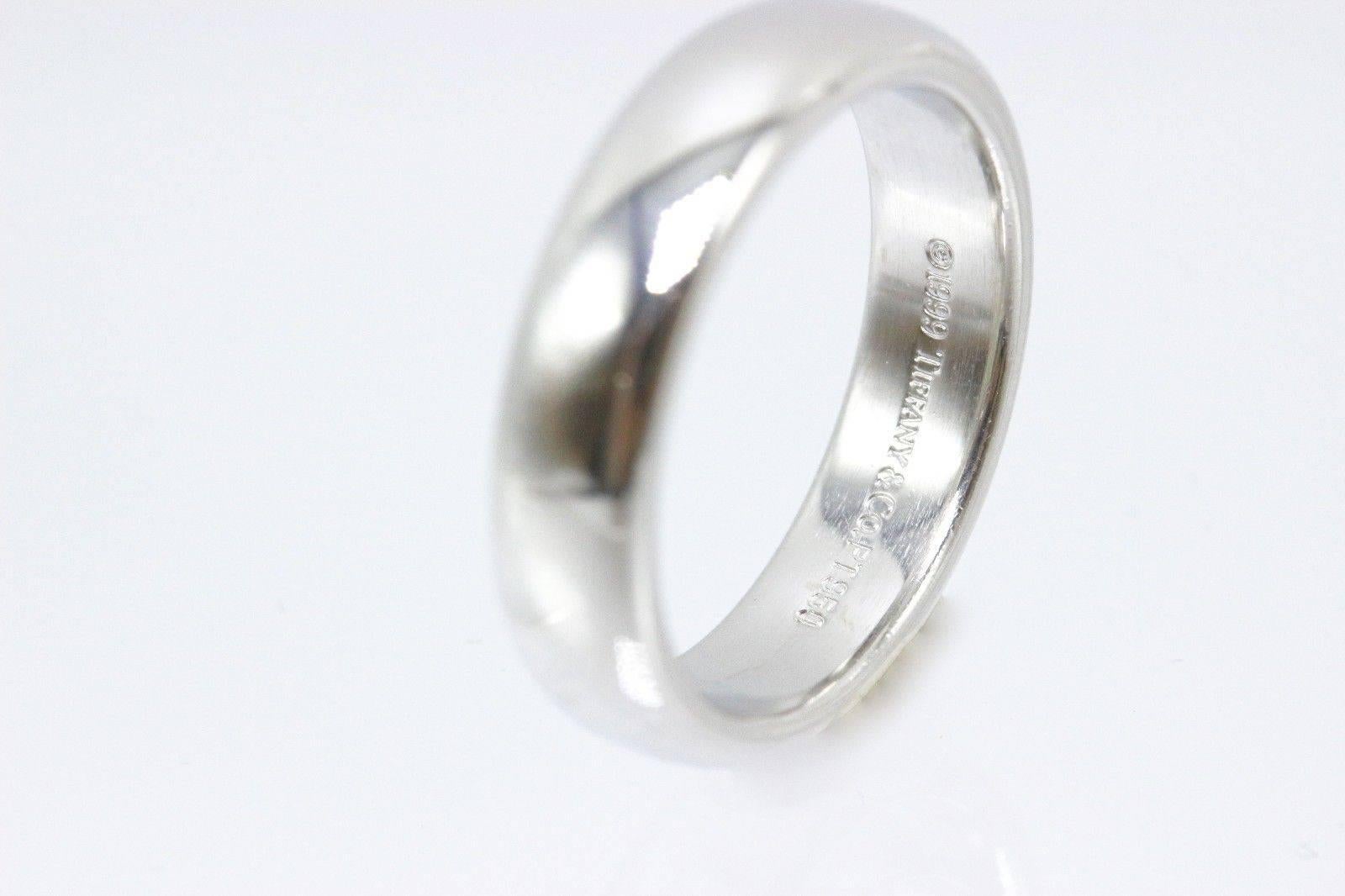 Tiffany & Co. Lucida Platinum Wedding Band Ring 4.5 MM For Sale 4