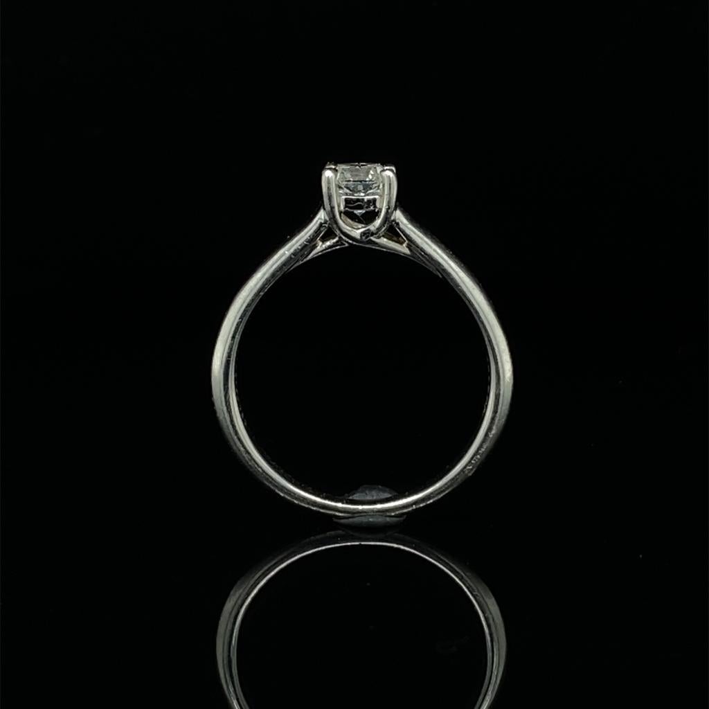 Modern Tiffany & Co 'Lucida' Princess Cut Diamond Engagement Ring, Platinum 0.49 Carat