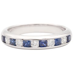 Tiffany & Co. Lucida Sapphire and Diamond Platinum Ring