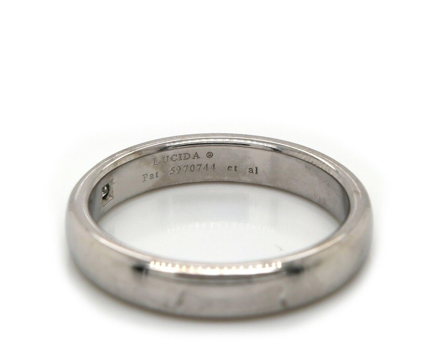 Women's Tiffany & Co. Lucida Single Radiant Diamond Wedding Band Ring in Platinum For Sale