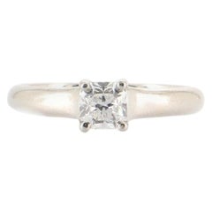 Tiffany & Co. Lucida Solitaire Ring Platinum with Square Diamond E/VVS2 0