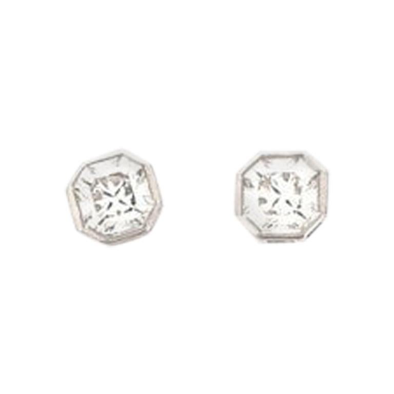 Tiffany & Co. Lucida Stud Earrings Platinum and Diamonds .87 Carat