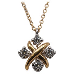 Tiffany & Co. Pendentif Lynn en or jaune 18 carats et platine avec diamant
