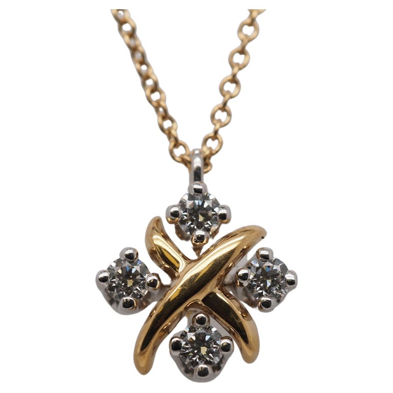 Tiffany and Co. Lynn Diamond Pendant 18k Yellow Gold and Platinum For ...