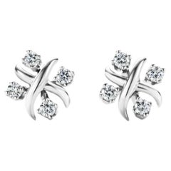 Tiffany & Co. Lynn Schlumberger Bird’s‑Nest Four‑Stone Earrings, Sixteen‑Stone