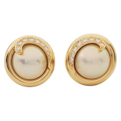 Tiffany & Co. Mabe Pearl and Diamond Earrings