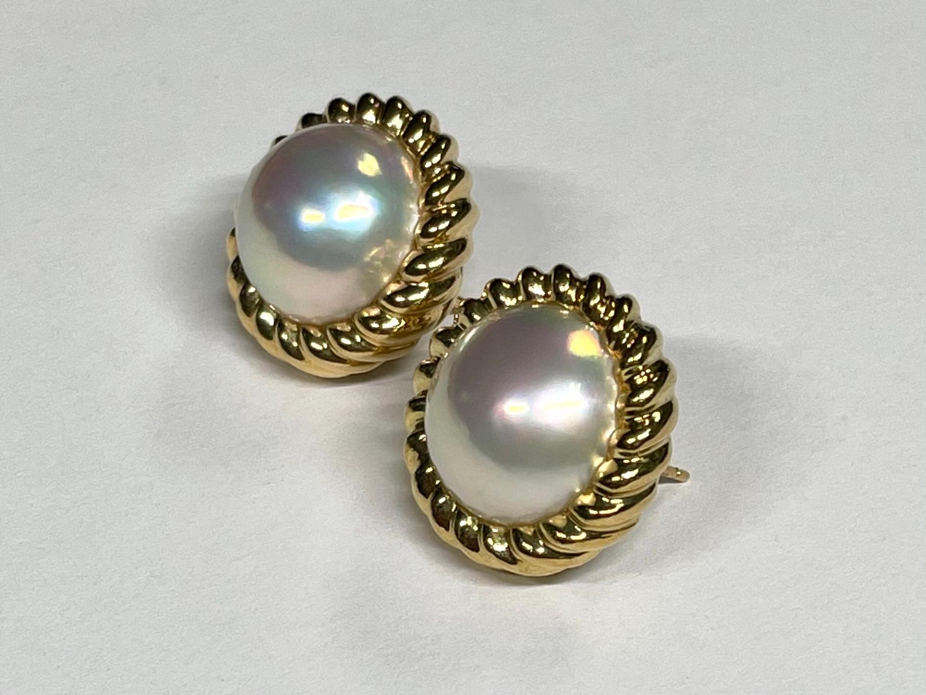 Tiffany & Co Mabe Pearl Earrings 