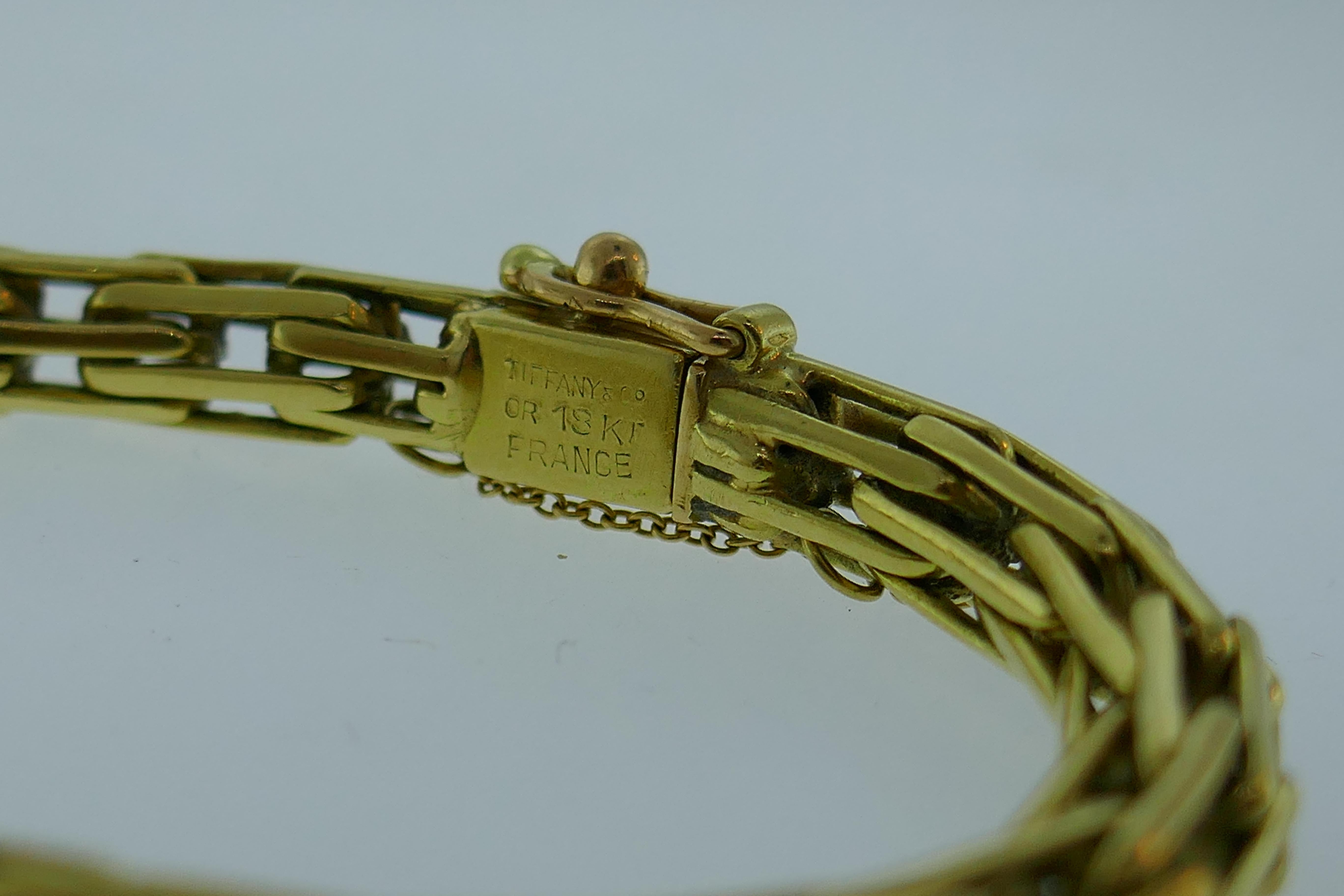 Women's or Men's Tiffany & Co. Made in France 18 Karat Yellow Gold Link Bracelet Vintage