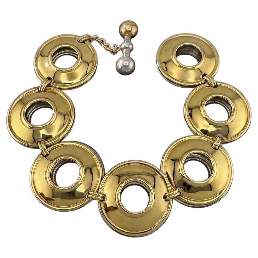 Tiffany & Co. Magic Disc Reversible 18K Gold Silver Bracelet For Sale