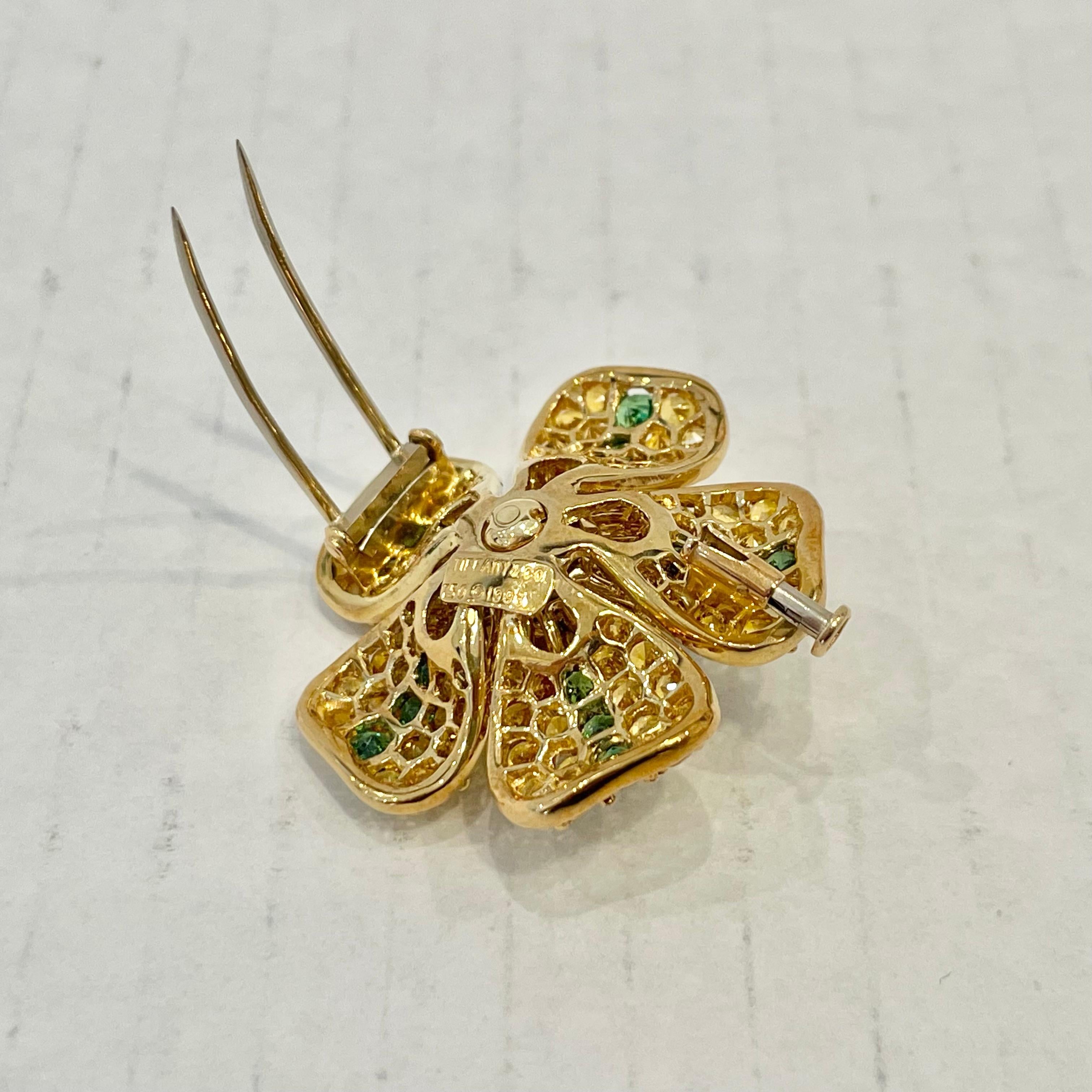 Tiffany & Co. Magnolia Pin in 18 Karat Yellow Gold For Sale 3