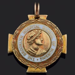 Tiffany & Co. Makers 14k Yellow Gold Brooklyn Hospital School of Nursing Pendant