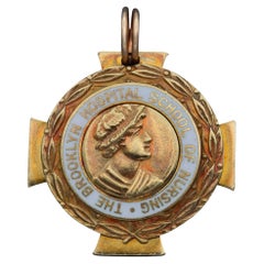 Tiffany & Co. Makers 14k Yellow Gold Brooklyn Hospital School of Nursing Pendant