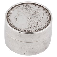 Tiffany & Co. Makers 1884 Silver Dollar Sterling Silver Pill Box