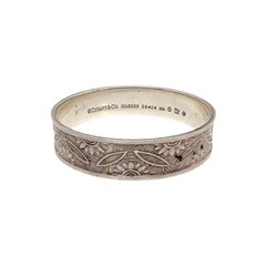 Tiffany & Co Makers 26424 Sterling Sunflower Bangle Bracelet with Pouch #14628