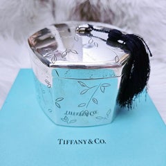Tiffany & Co. Makers Bamboo Motif Sterling Silver Trinket Box