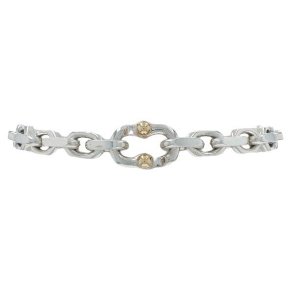 Tiffany
Co. Makers Chain Bracelet 6 3/4" - Sterling Silver 925 White Gold 18k