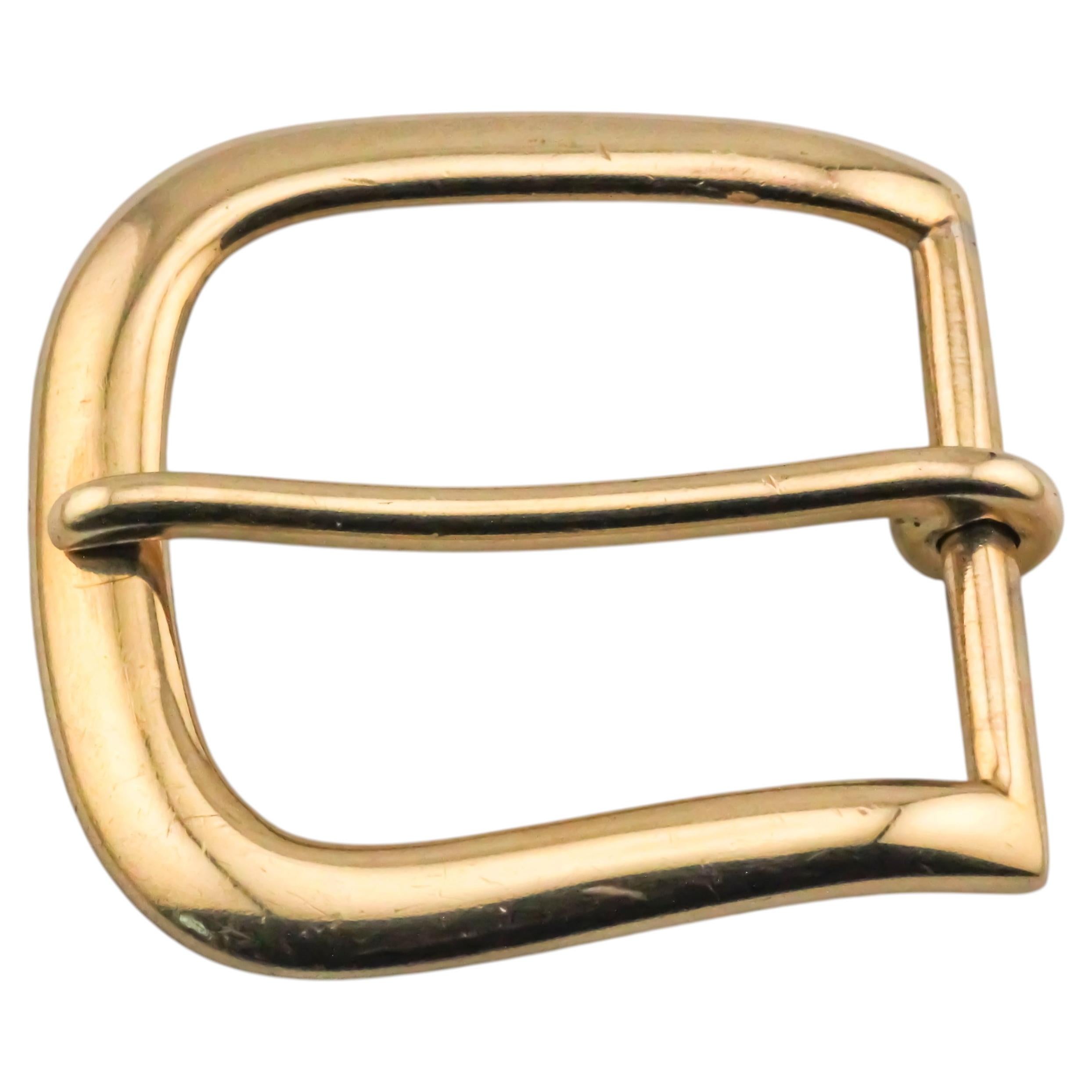 Tiffany & Co. Makers Retro Heavy 18k Yellow Gold Mens Belt Buckle For Sale
