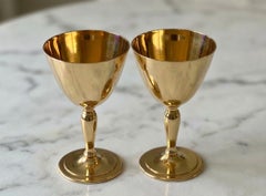 Tiffany & Co. Makers Solid 14K Gold Goblets, Pair