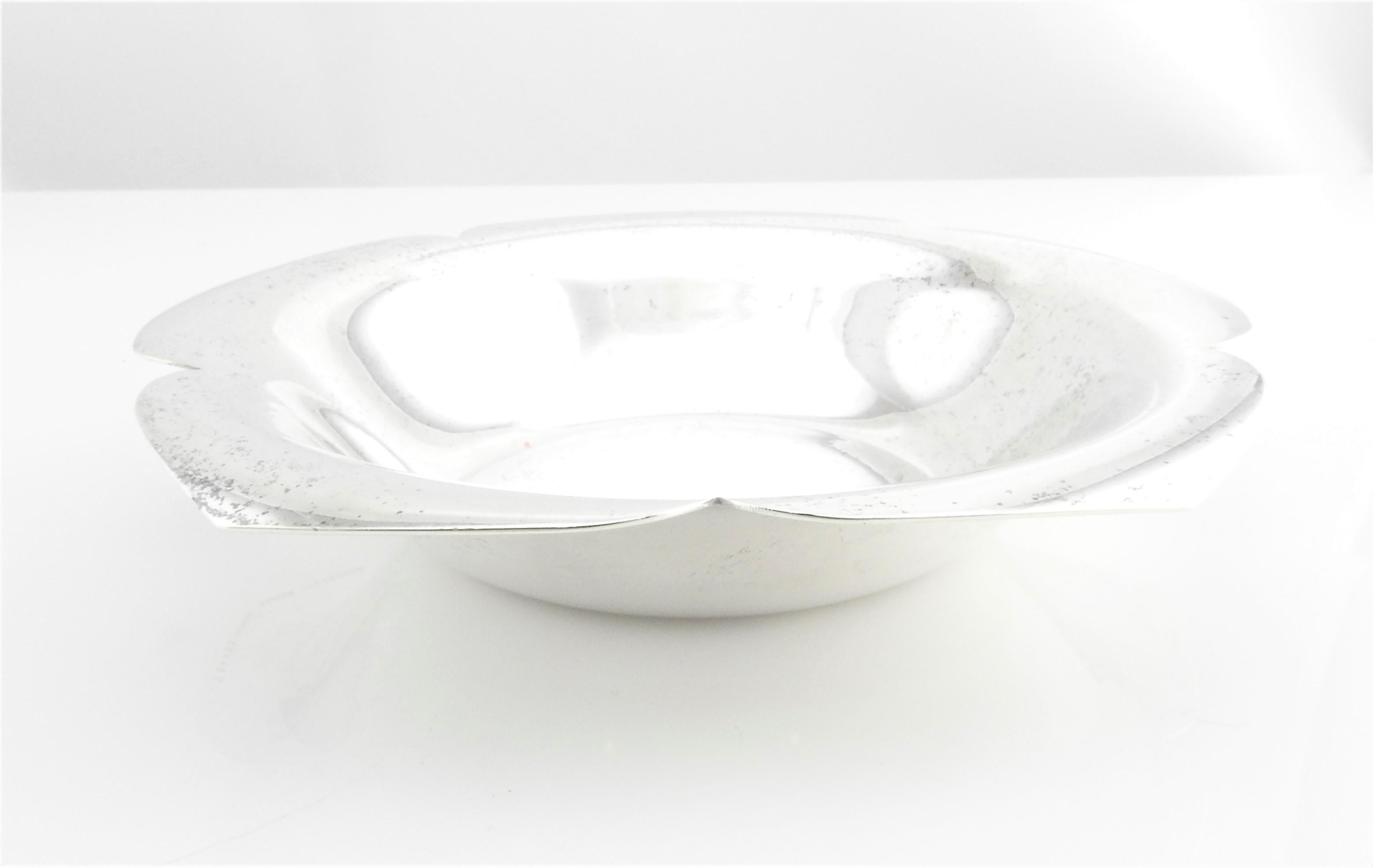 silver flower bowl