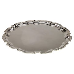 Tiffany & Co. Makers Sterling Silver Chippendale Platter 10" #24068 Pie Crust
