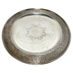  Tiffany & Co Makers Sterling Silver Round Serving Tray, circa 1920
