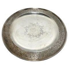 Tiffany & Co Makers Sterling Silver Round Serving Tray, circa 1920