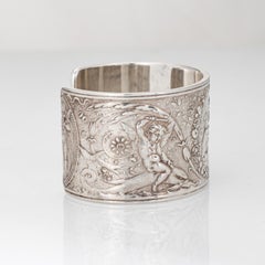 Tiffany & Co Makers Wide Cuff Bracelet Japanese Pattern Sterling Silver