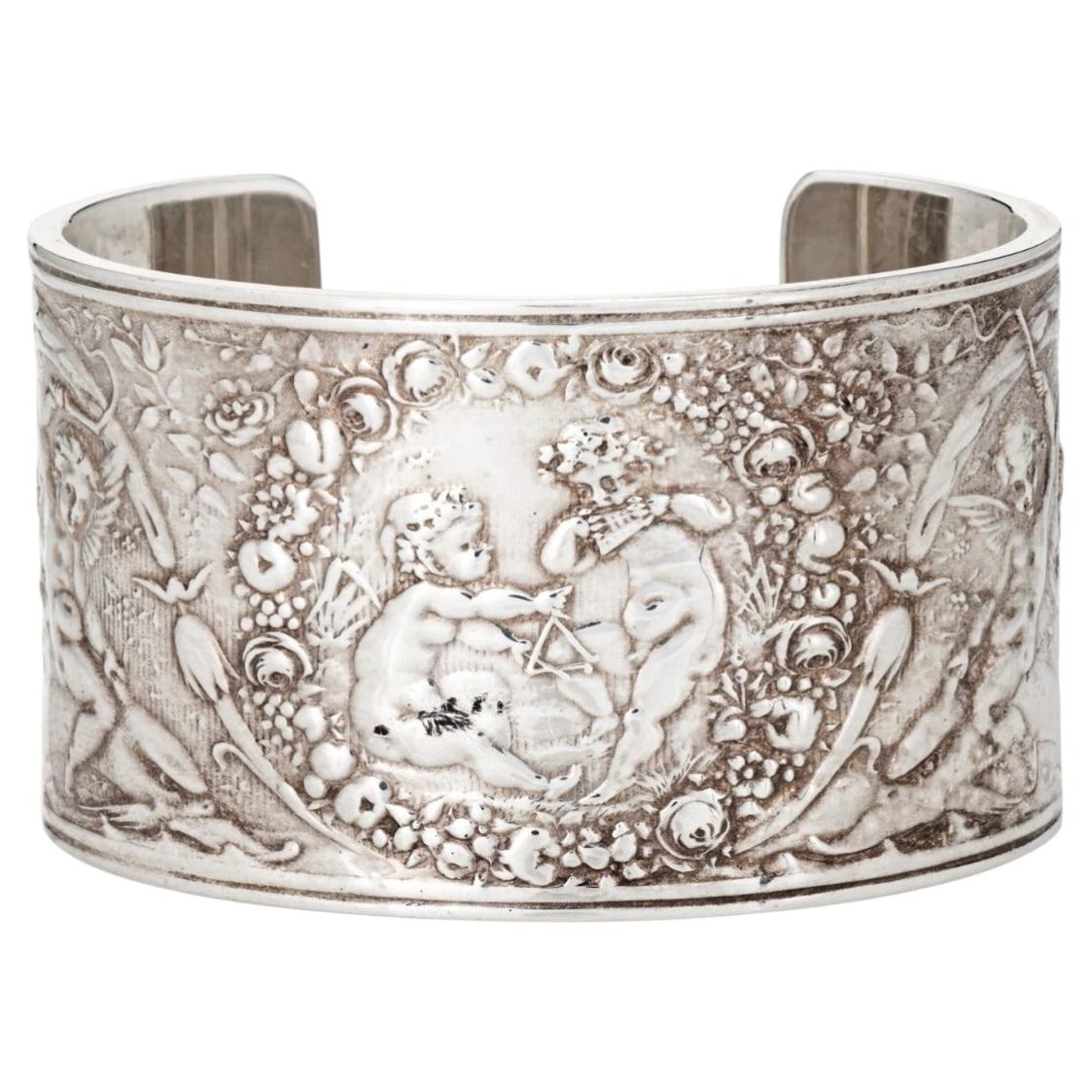 Bracciale a fascia larga Tiffany & Co. con motivo giapponese, in argento sterling