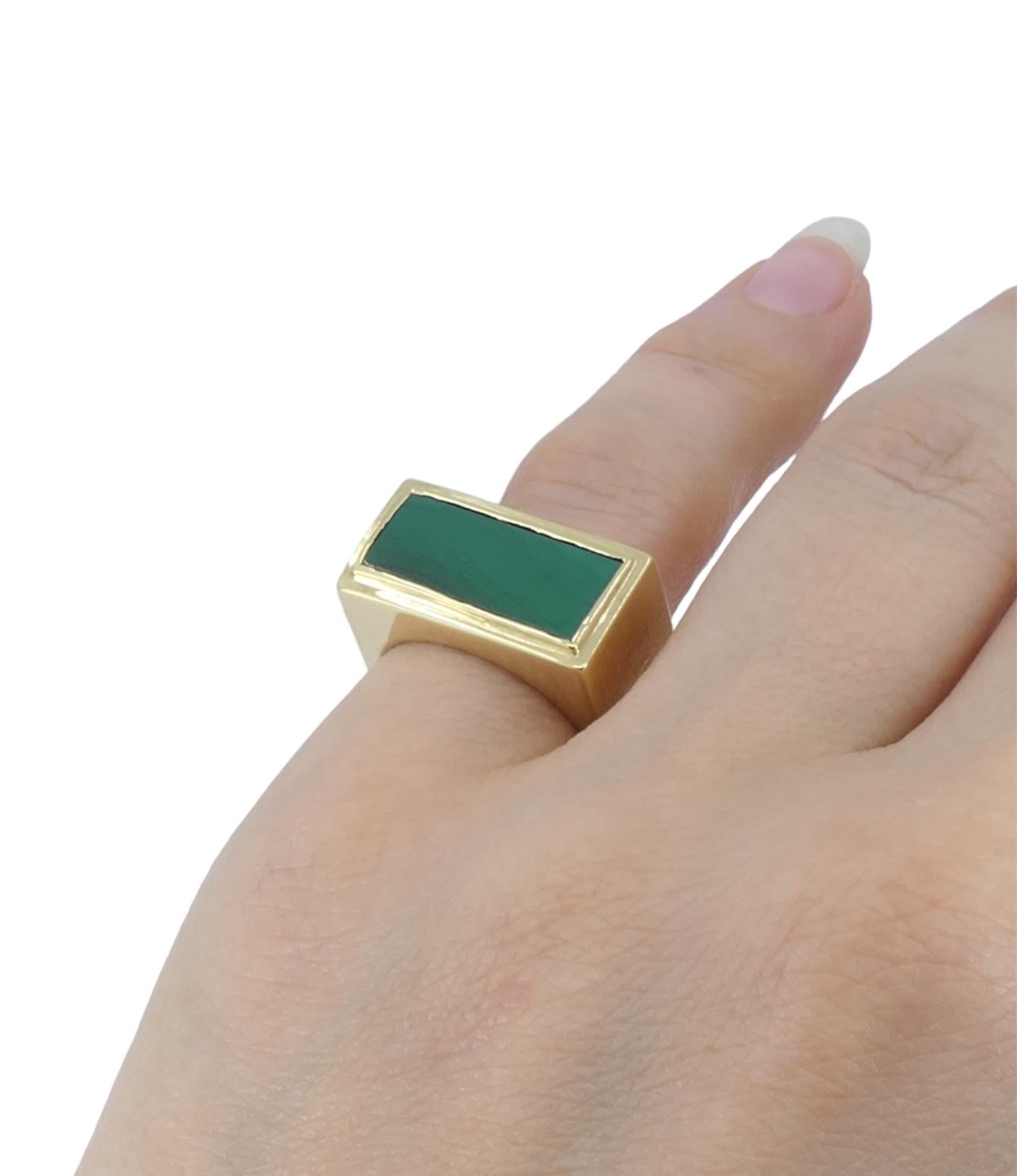 Tiffany & Co. Anello quadrato in oro con malachite e lapislazzuli 1