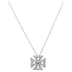 Tiffany & Co. Maltese Cross Diamond Platinum Pendant Necklace