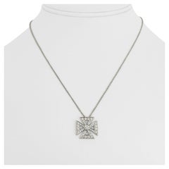 Tiffany & Co. Maltese Cross Platinum and Diamond Pendant Necklace