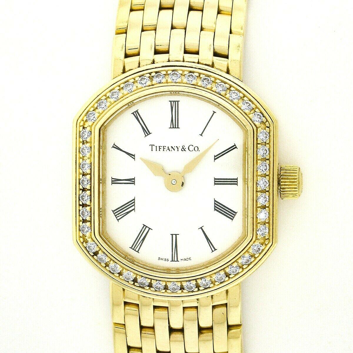 Tiffany & Co. Reloj de señora Mark Coupe Resonator de oro de 18k Bisel de diamantes 40pt Corte redondo en venta