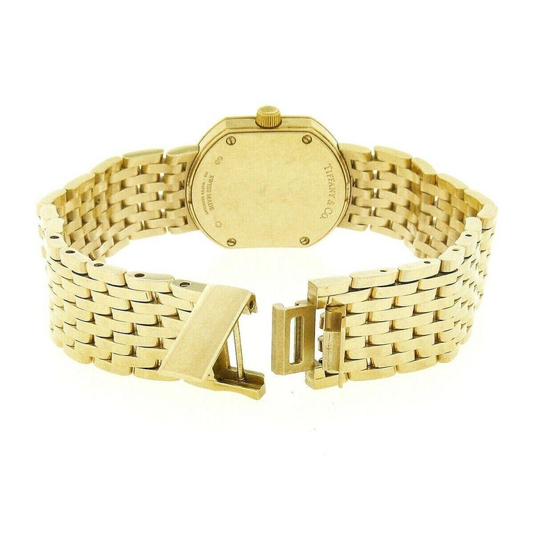 Women's Tiffany & Co. Mark Coupe Resonator 18k Gold Ladies Watch 40pt Diamond Bezel For Sale