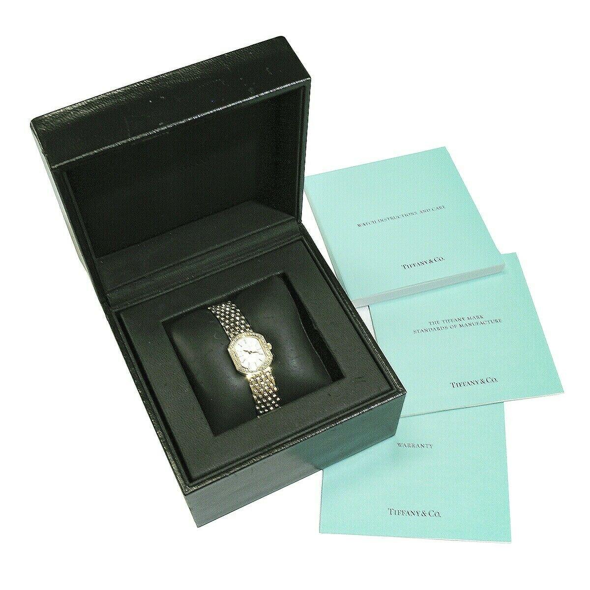 Tiffany & Co. Mark Coupe Resonator 18k Gold Ladies Watch 40pt Diamond Bezel For Sale 1