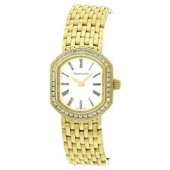 Tiffany & Co. Mark Coupe Resonator 18k Gold Ladies Watch 40pt Diamond Bezel
