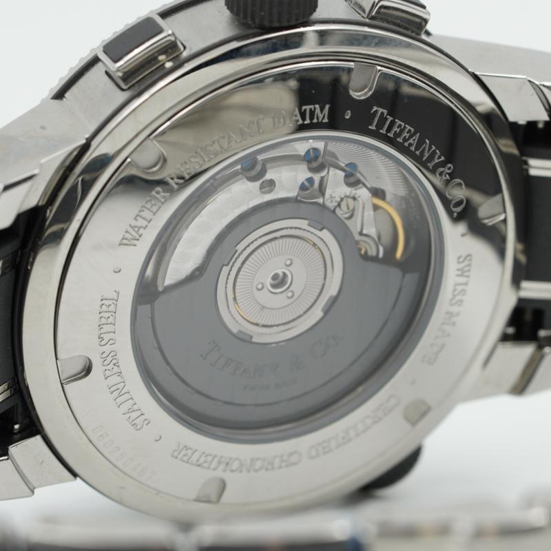 Tiffany & Co. Chronograph Mark T-57 aus Edelstahl und Gummi 3