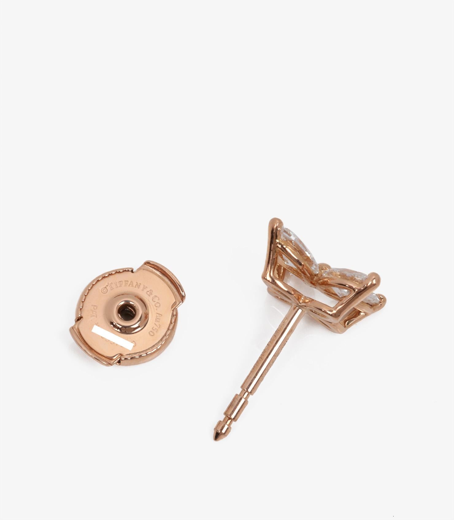 Women's or Men's Tiffany & Co. Marquise cut Diamond 18ct Rose Gold Medium Victoria Earrings For Sale
