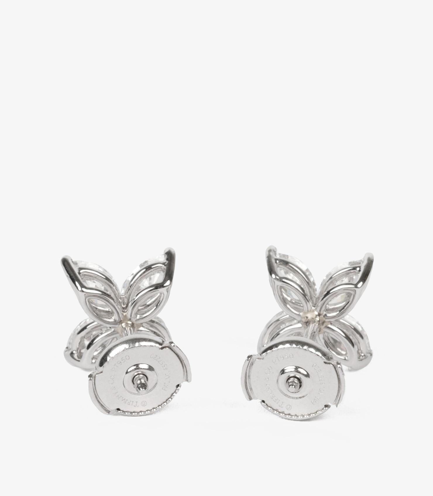 Tiffany & Co. Pendientes Victoria grandes de platino con diamantes talla marquesa Corte marquesa en venta