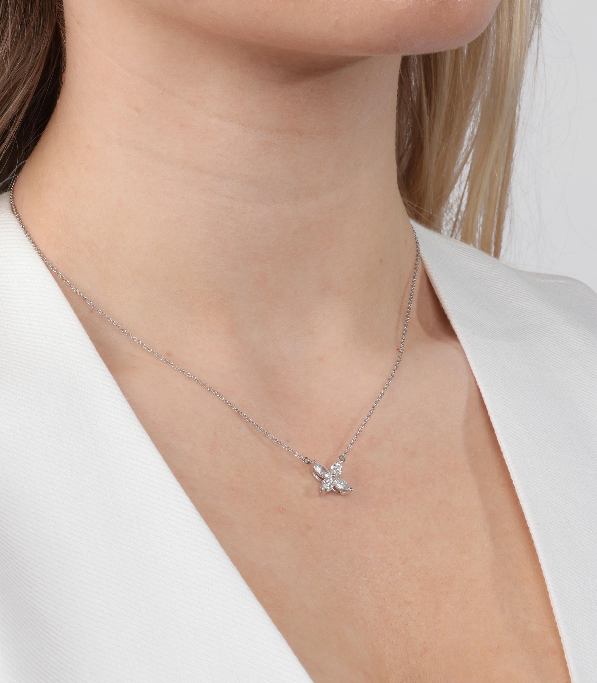 Tiffany & Co. Marquise cut Diamond Platinum Large Victoria Pendant

Product Details
Xupes Ref: COMJ776
Brand: Tiffany & Co.
Model: Large Victoria Pendant
Type: Pendant 
RRP: £15,300
Accompanied By: Tiffany & Co. Box  
Material(s): Platinum
Gemstone: