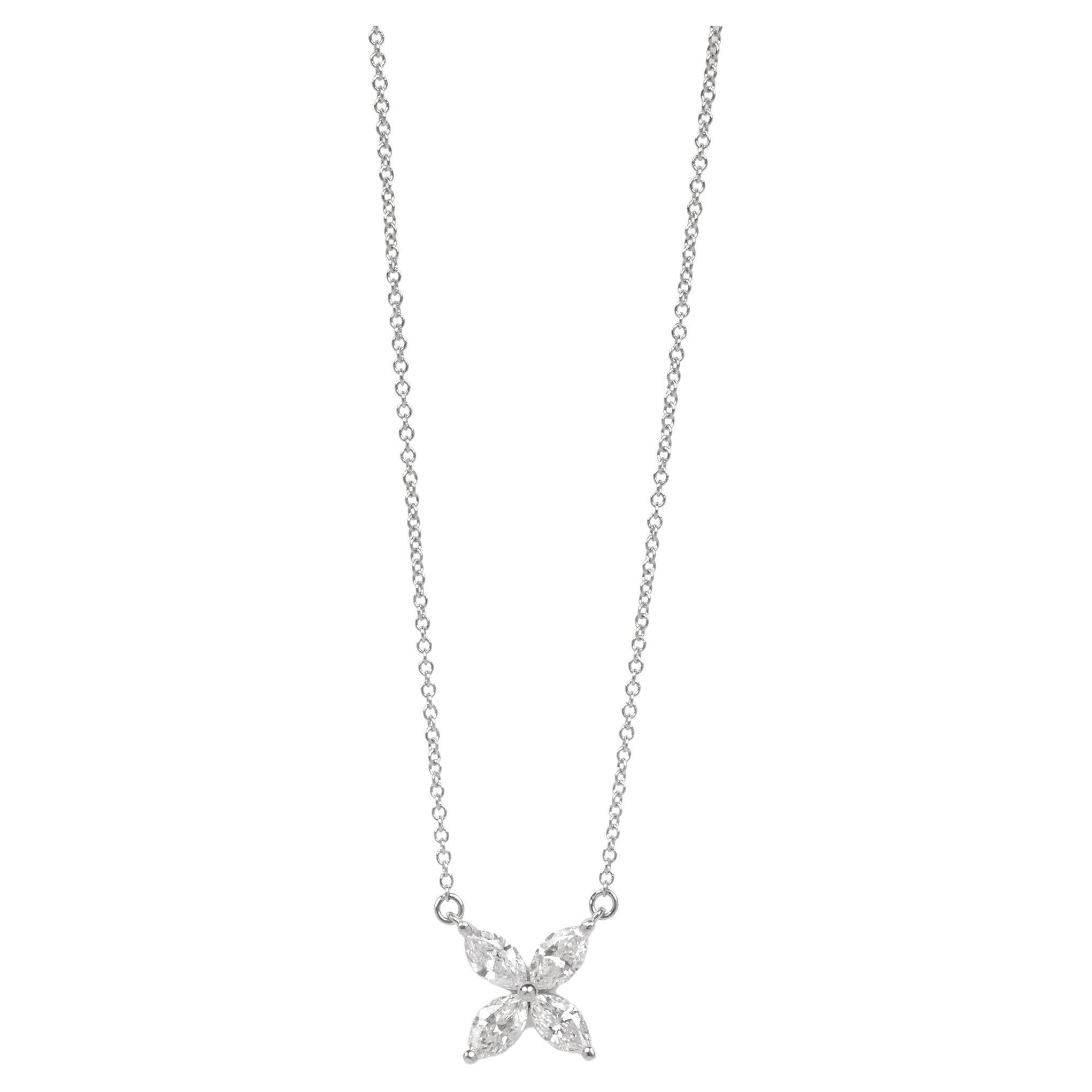 Tiffany & Co. Marquise Cut Diamond Platinum Large Victoria Pendant