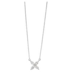 Used Tiffany & Co. Marquise Cut Diamond Platinum Large Victoria Pendant