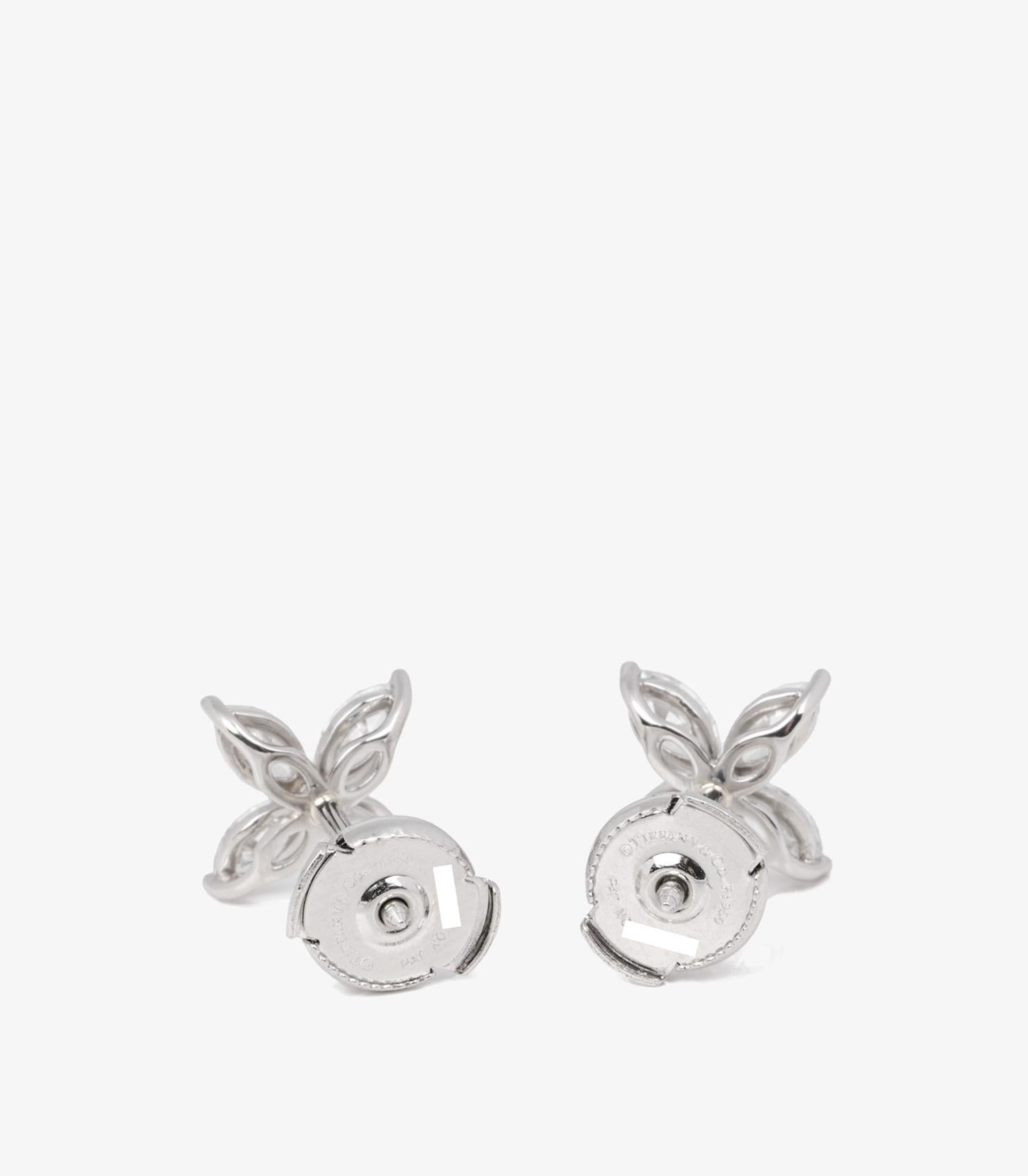 Tiffany & Co. Boucles d'oreilles Victoria en platine avec diamant taille Marquise en vente 1